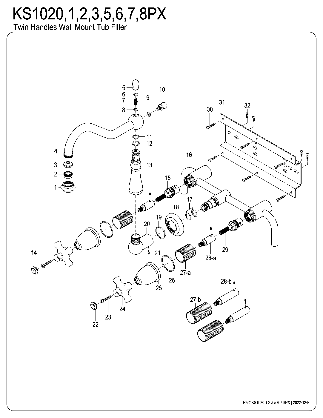 Heritage KS1020PX exploded parts diagram