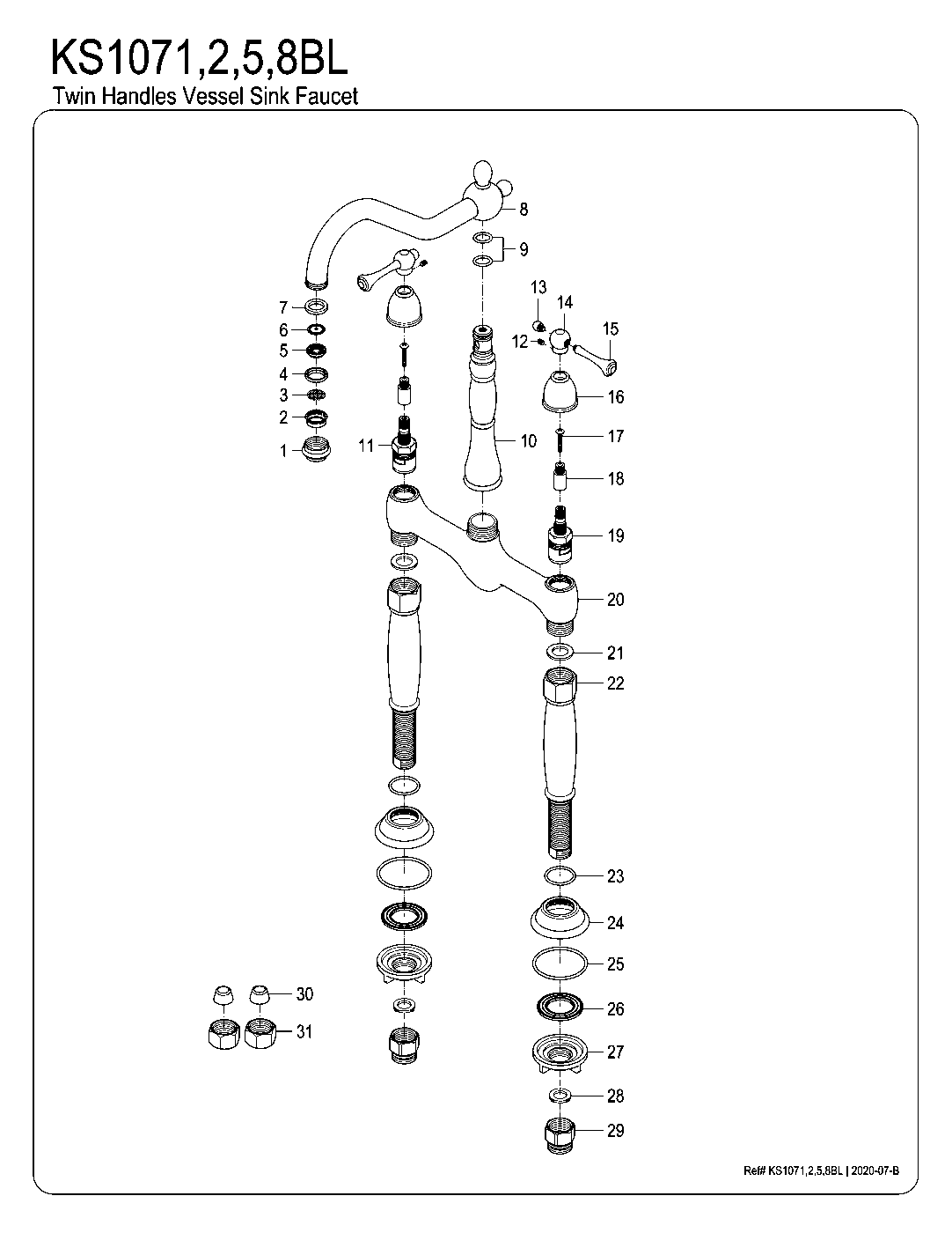 Victorian KS1071BL exploded parts diagram