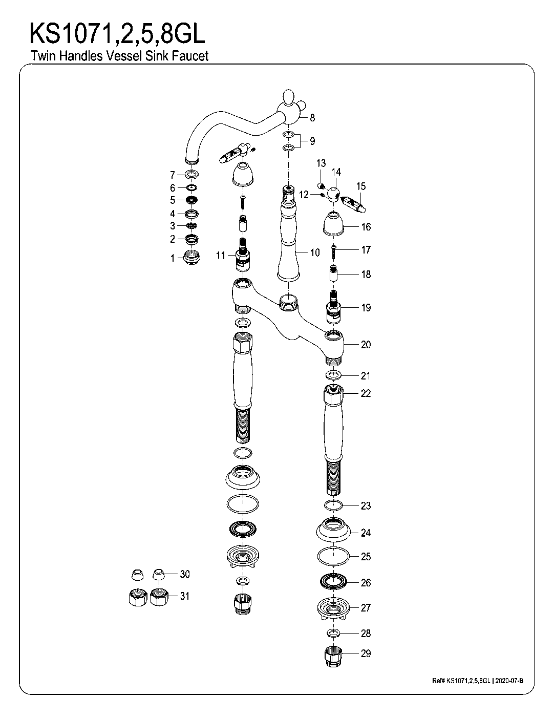 Victorian KS1071GL exploded parts diagram