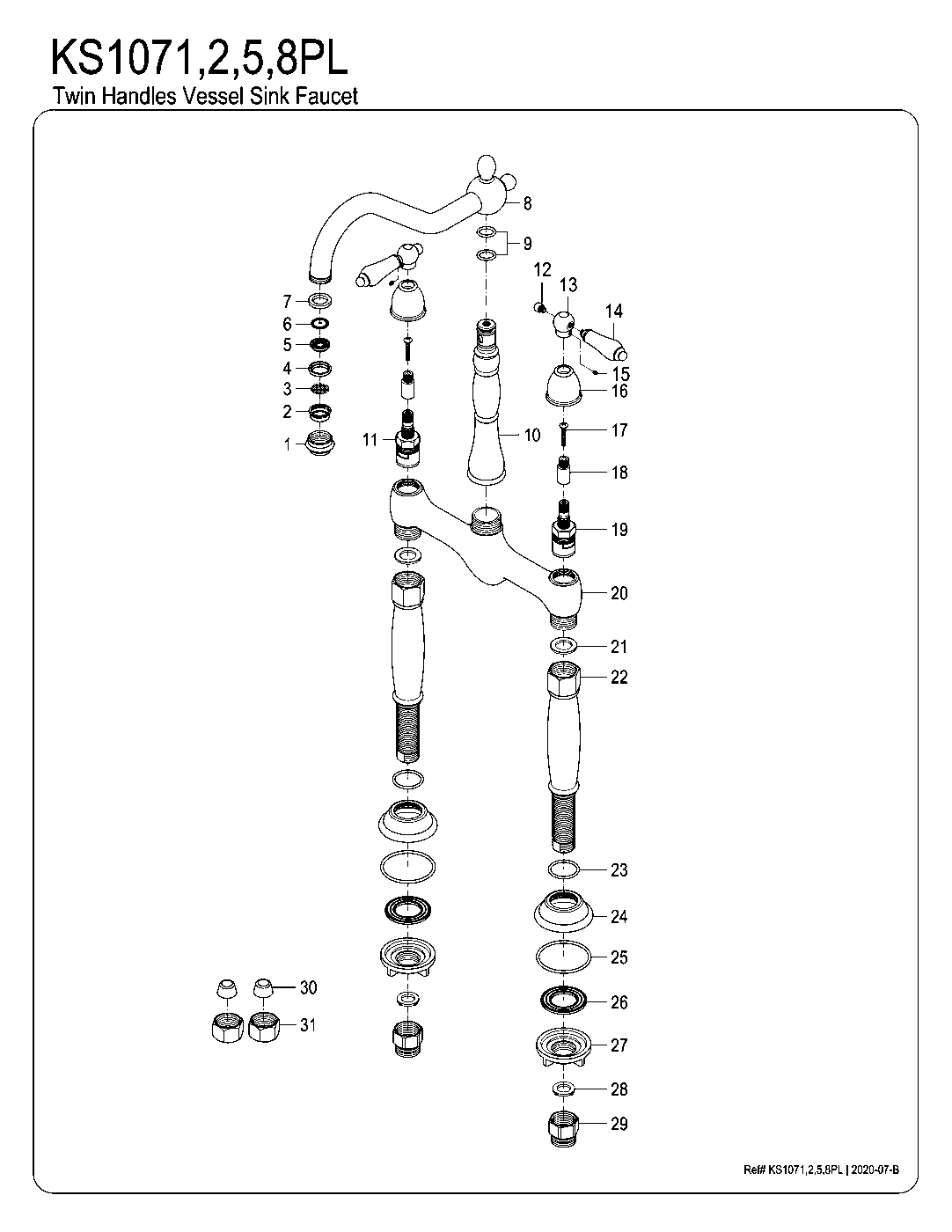 Victorian KS1071PL exploded parts diagram