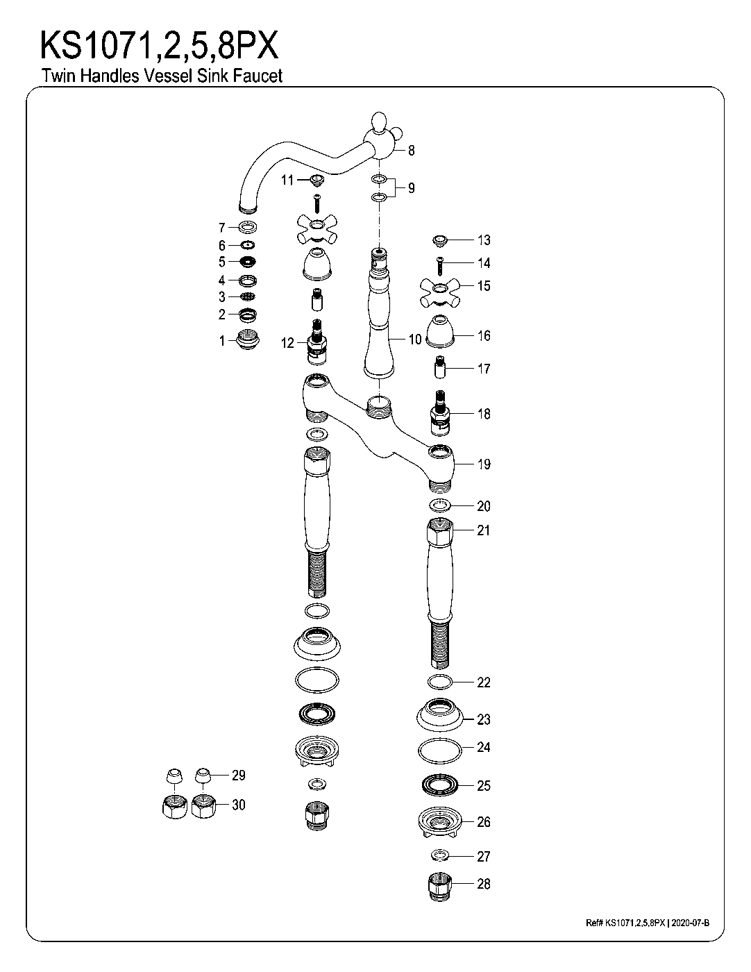 Victorian KS1072PX exploded parts diagram