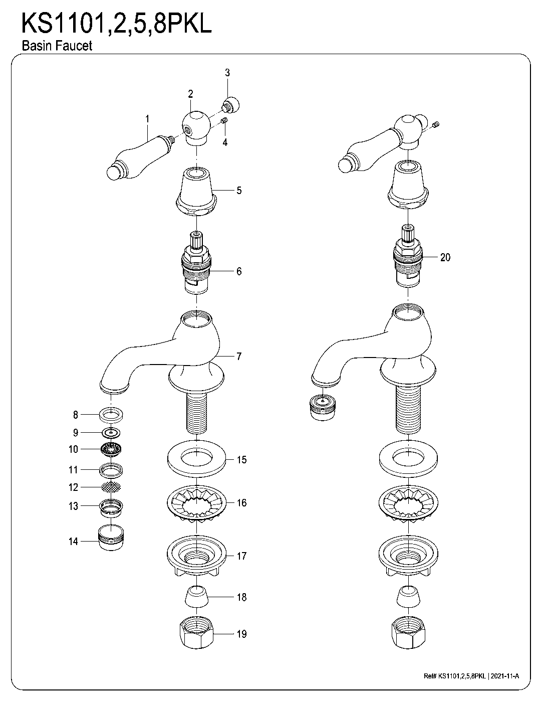 Duchess KS1101PKL exploded parts diagram