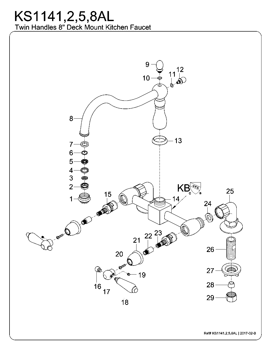 Heritage KS1141AL exploded parts diagram