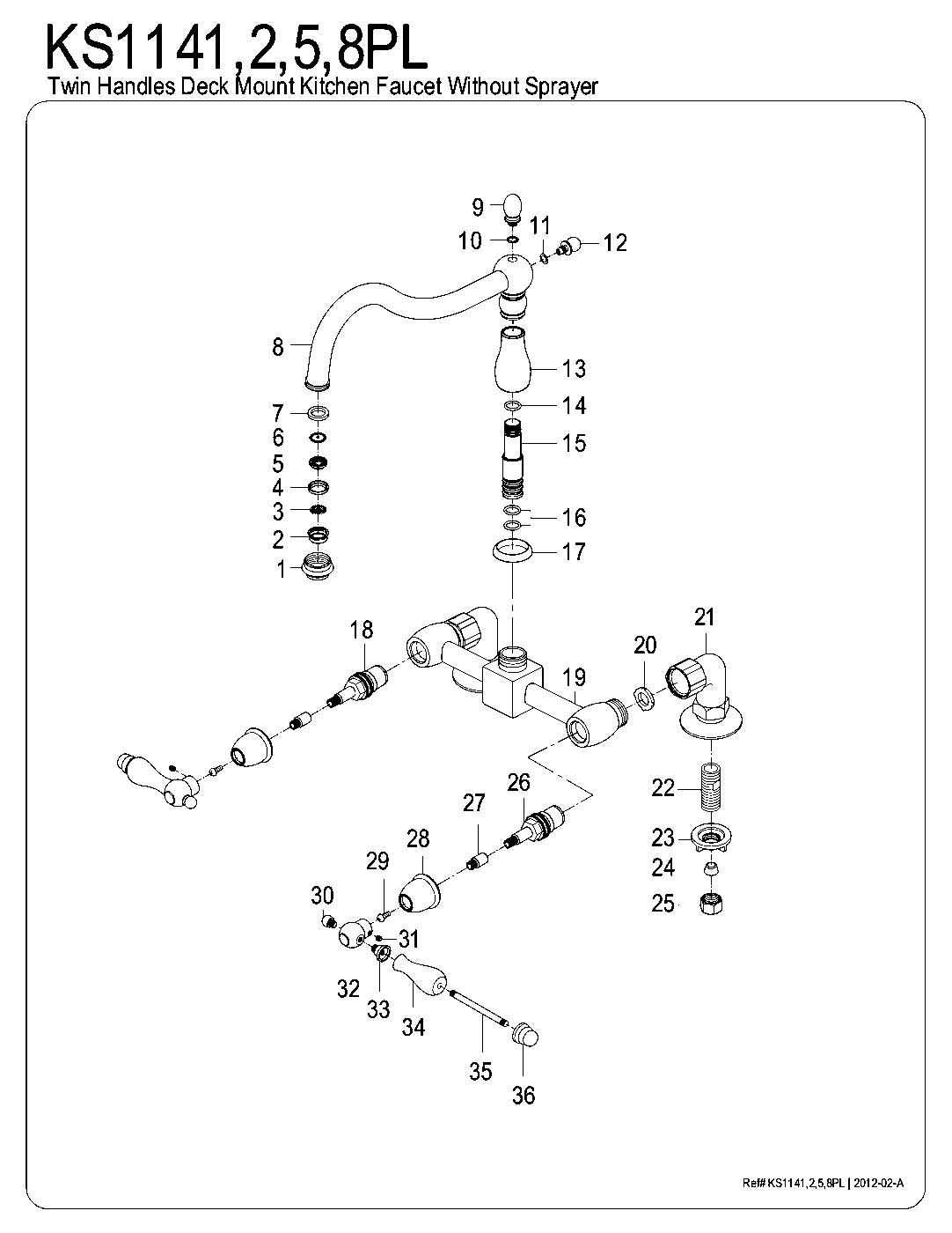 Heritage KS1141PL exploded parts diagram