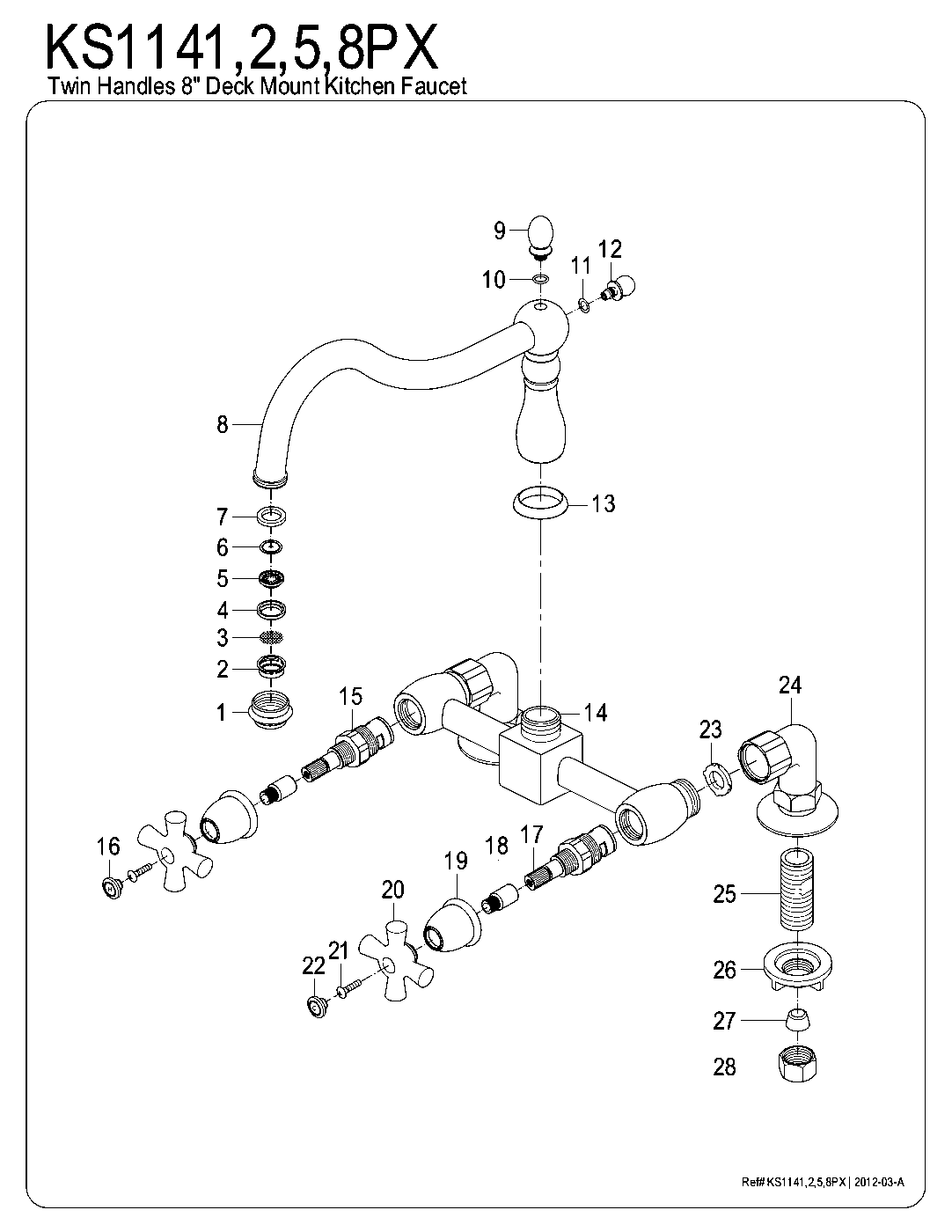 Heritage KS1141PX exploded parts diagram