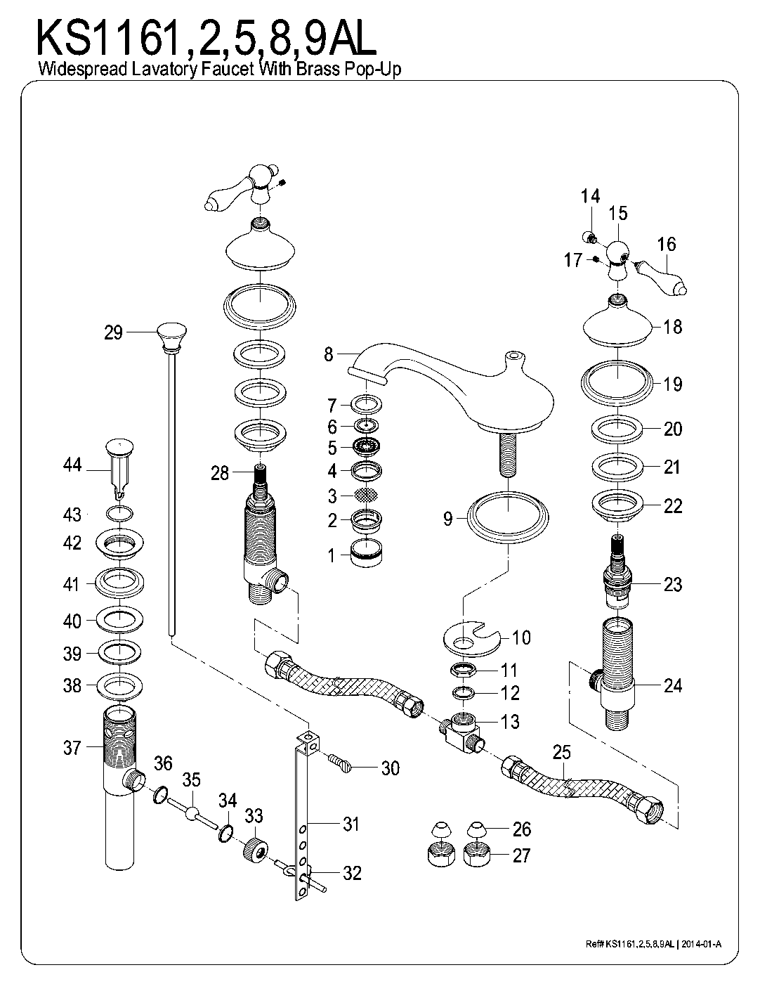 Heritage KS1169AL exploded parts diagram