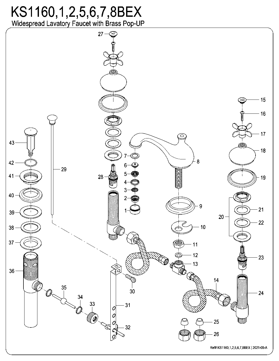 Essex KS1160BEX exploded parts diagram