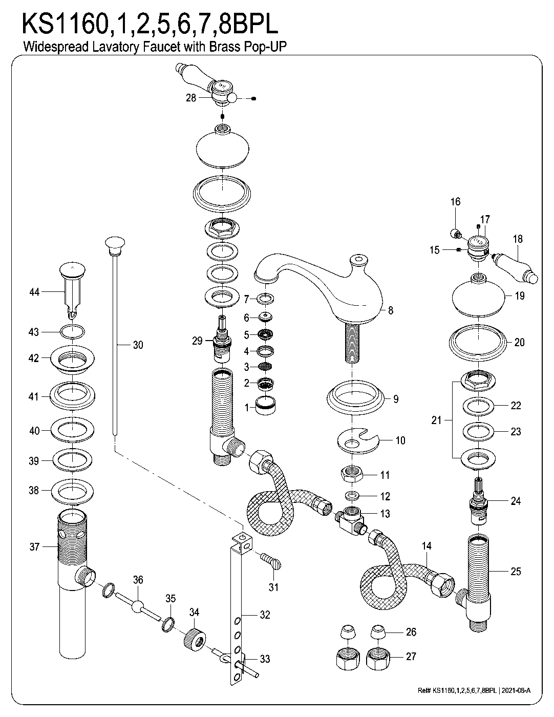 Bel-Air KS1160BPL exploded parts diagram