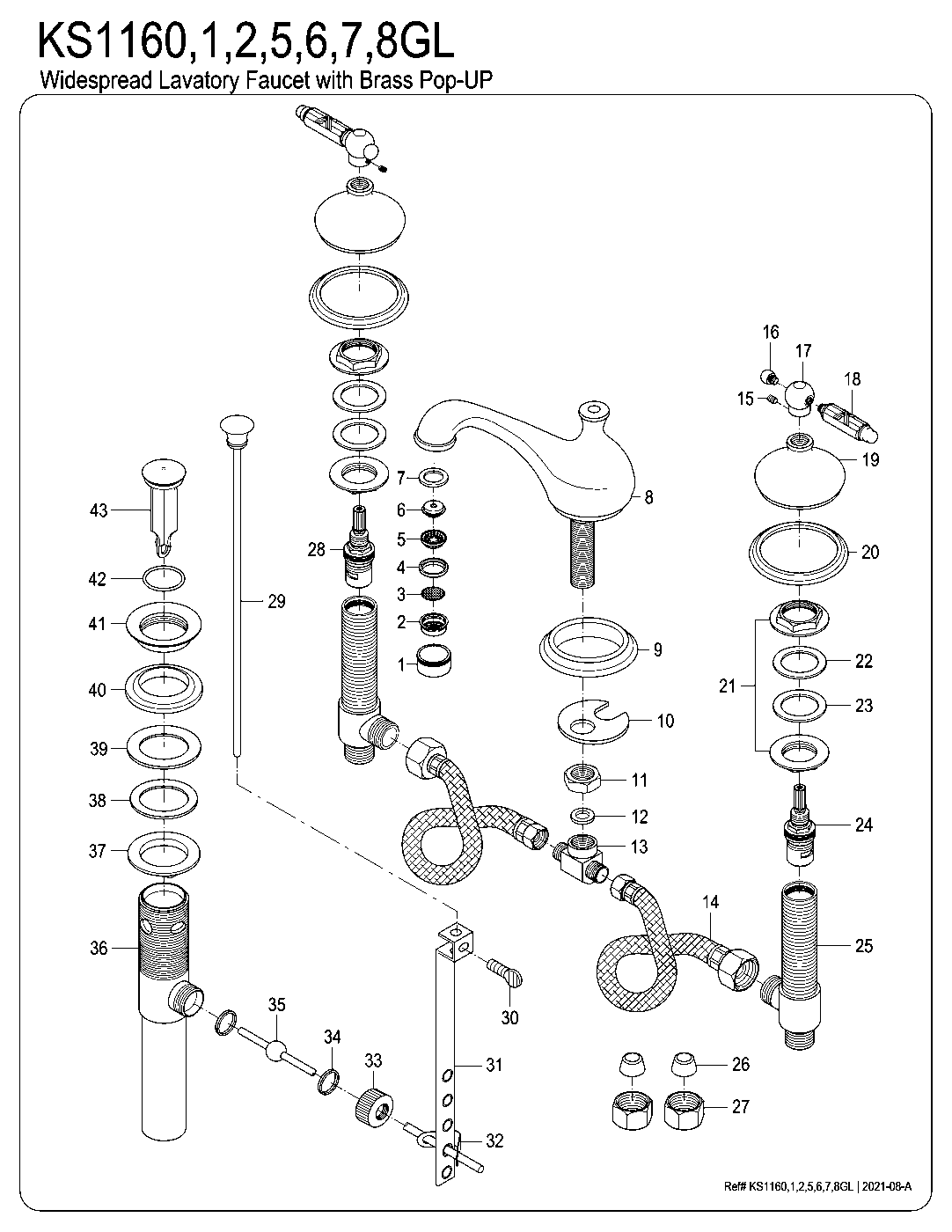 Georgian KS1160GL exploded parts diagram