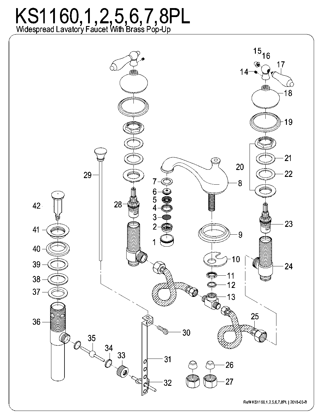 Kingston Brass KS1160PL exploded parts diagram