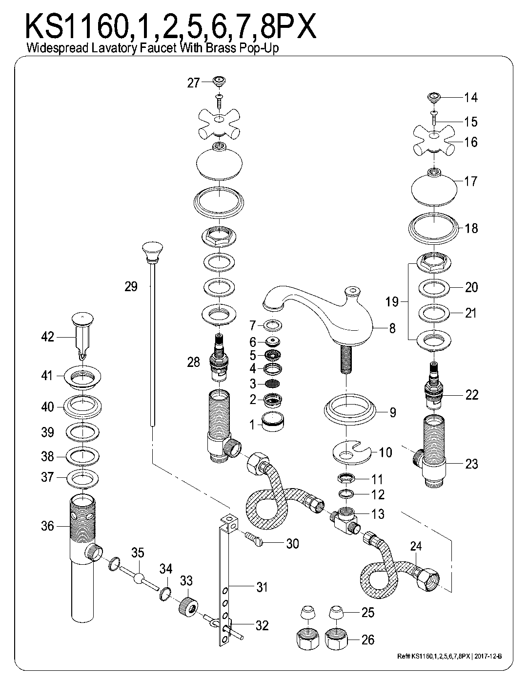 Kingston Brass KS1160PX exploded parts diagram