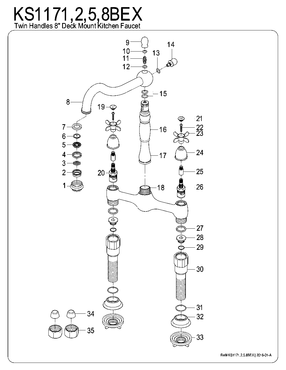Essex KS1171BEX exploded parts diagram