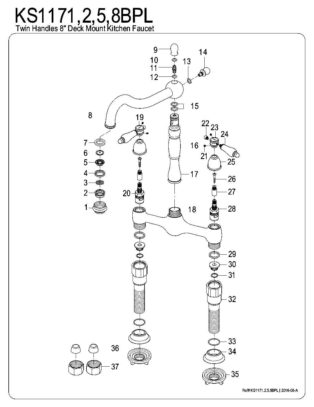 Bel-Air KS1171BPL exploded parts diagram