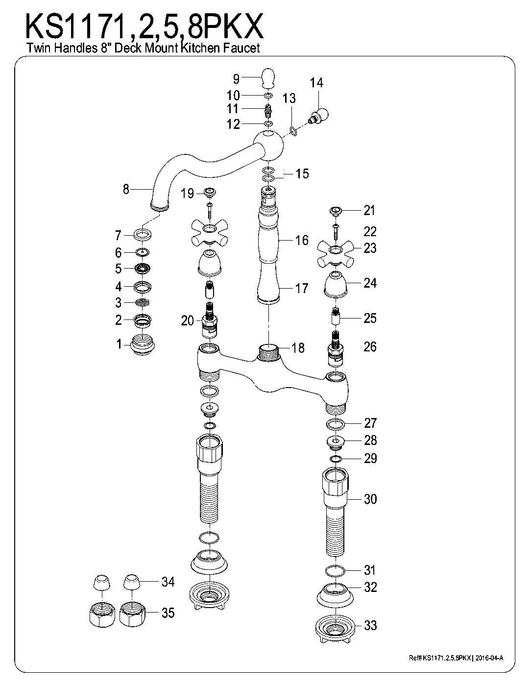 Duchess KS1175PKX exploded parts diagram