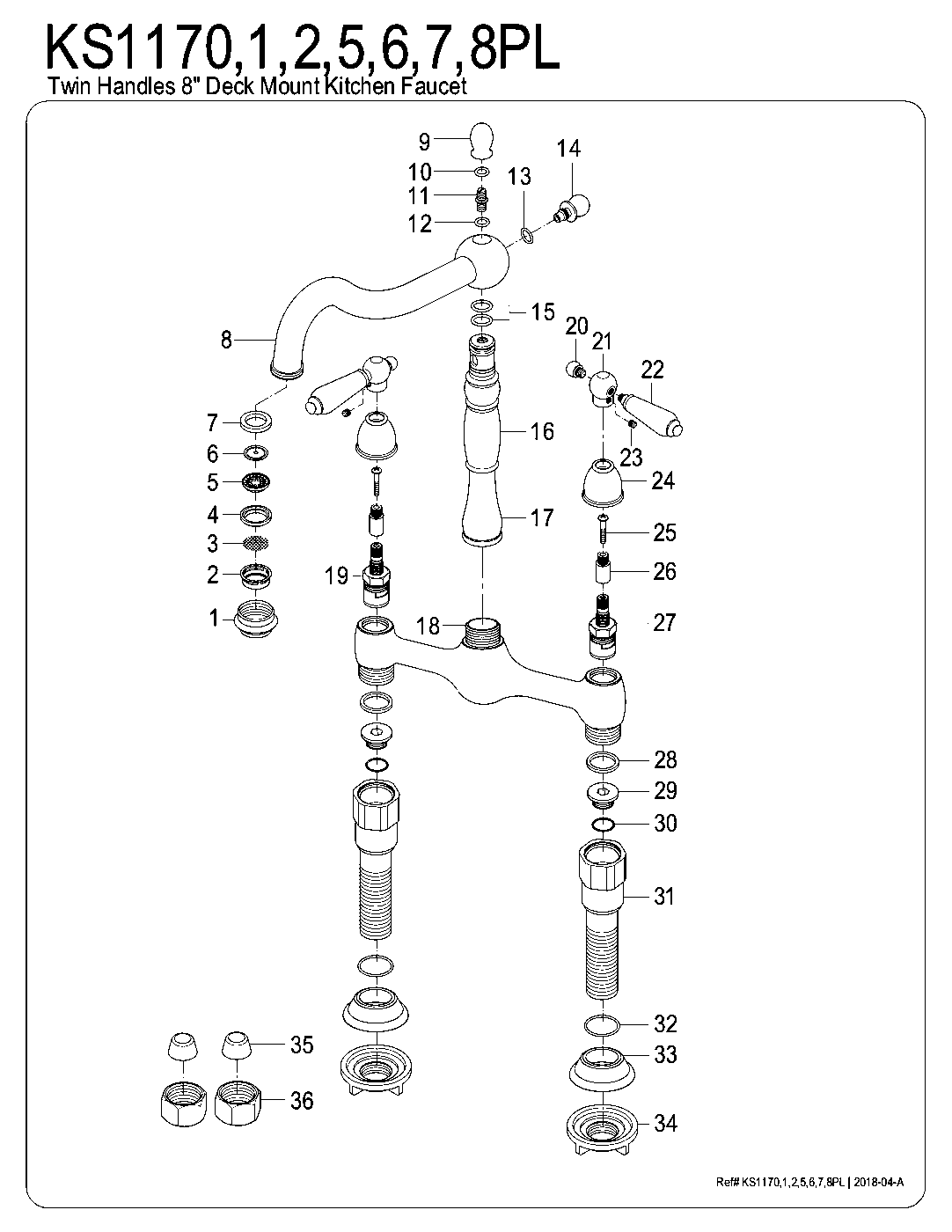 Heritage KS1171PL exploded parts diagram