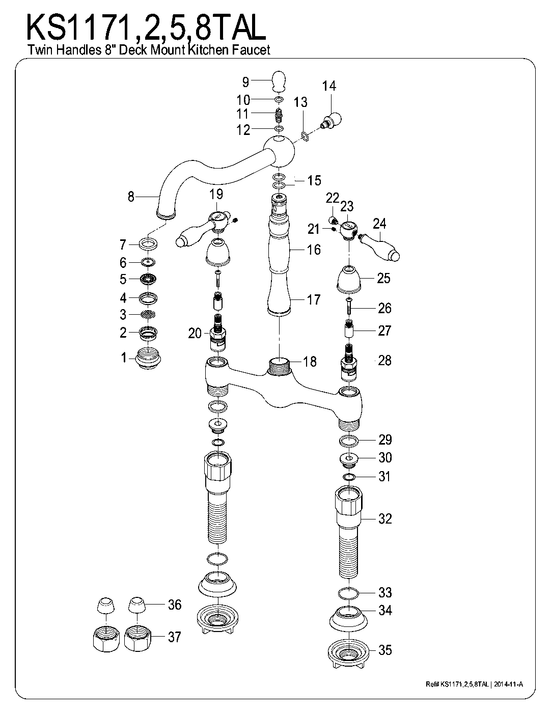Tudor KS1171TAL exploded parts diagram