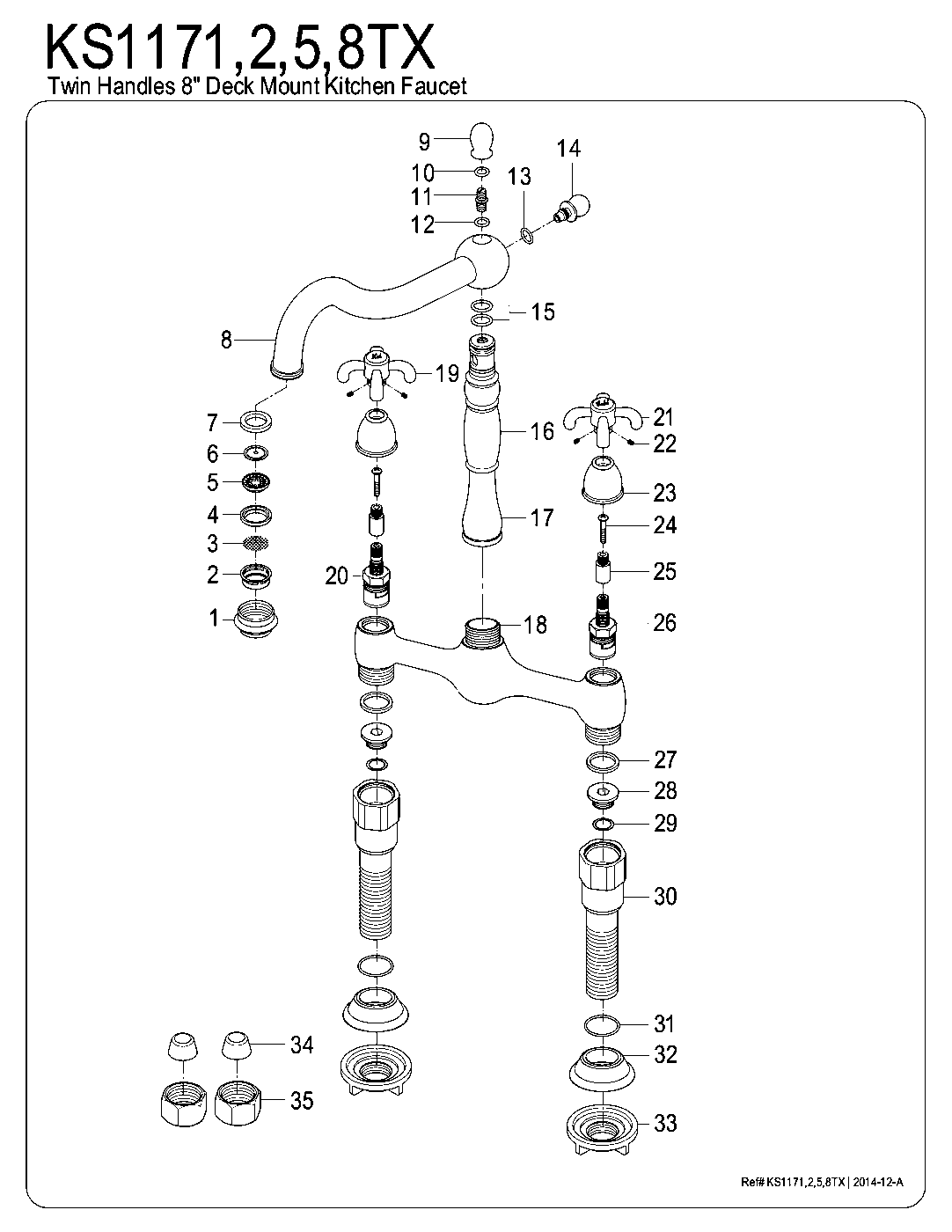 French Country KS1171TX exploded parts diagram