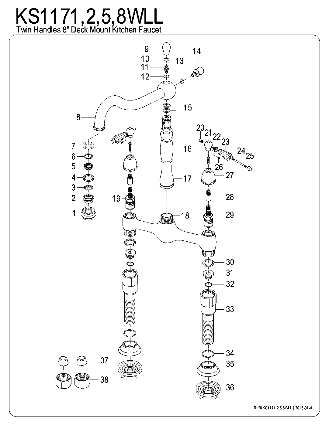 Wilshire KS1175WLL exploded parts diagram
