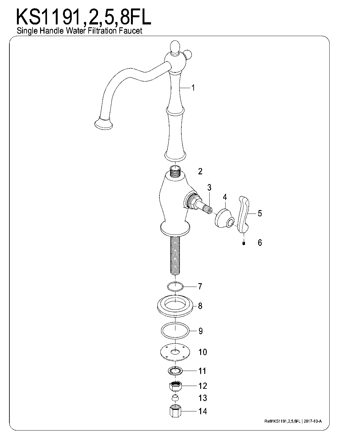 Royale KS1191FL exploded parts diagram