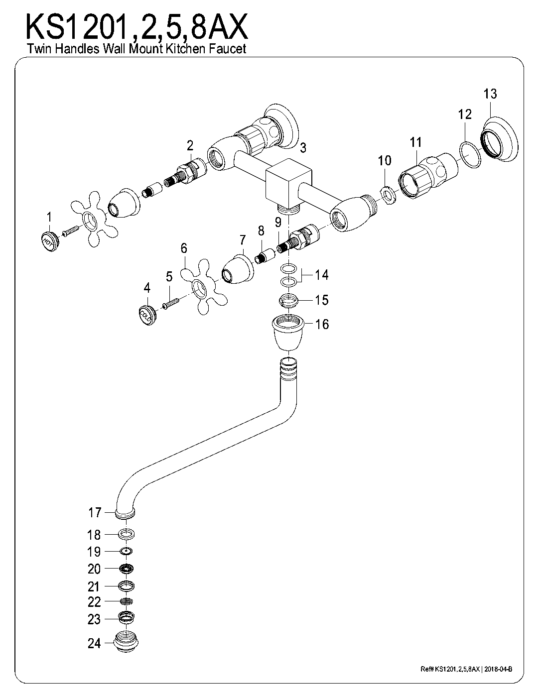Heritage KS1201AX exploded parts diagram