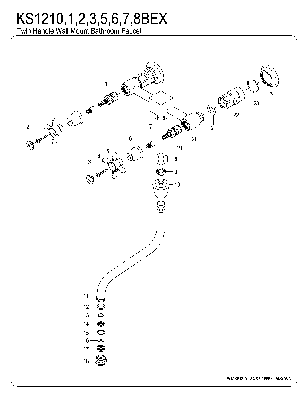 Essex KS1210BEX exploded parts diagram