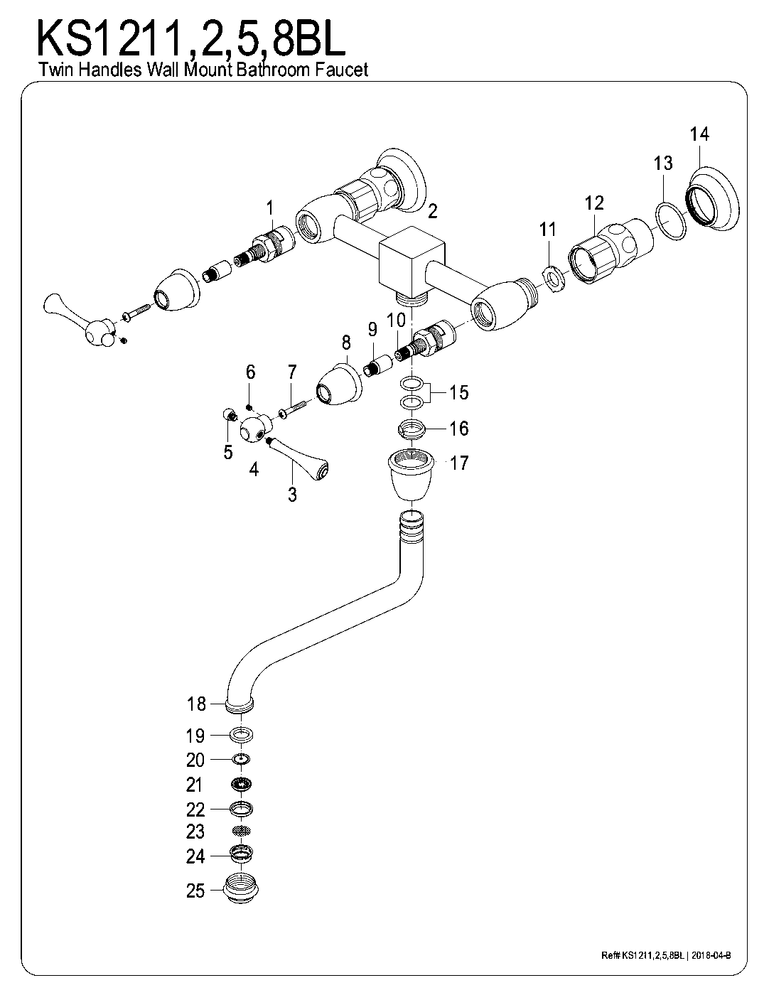 Heritage KS1212BL exploded parts diagram