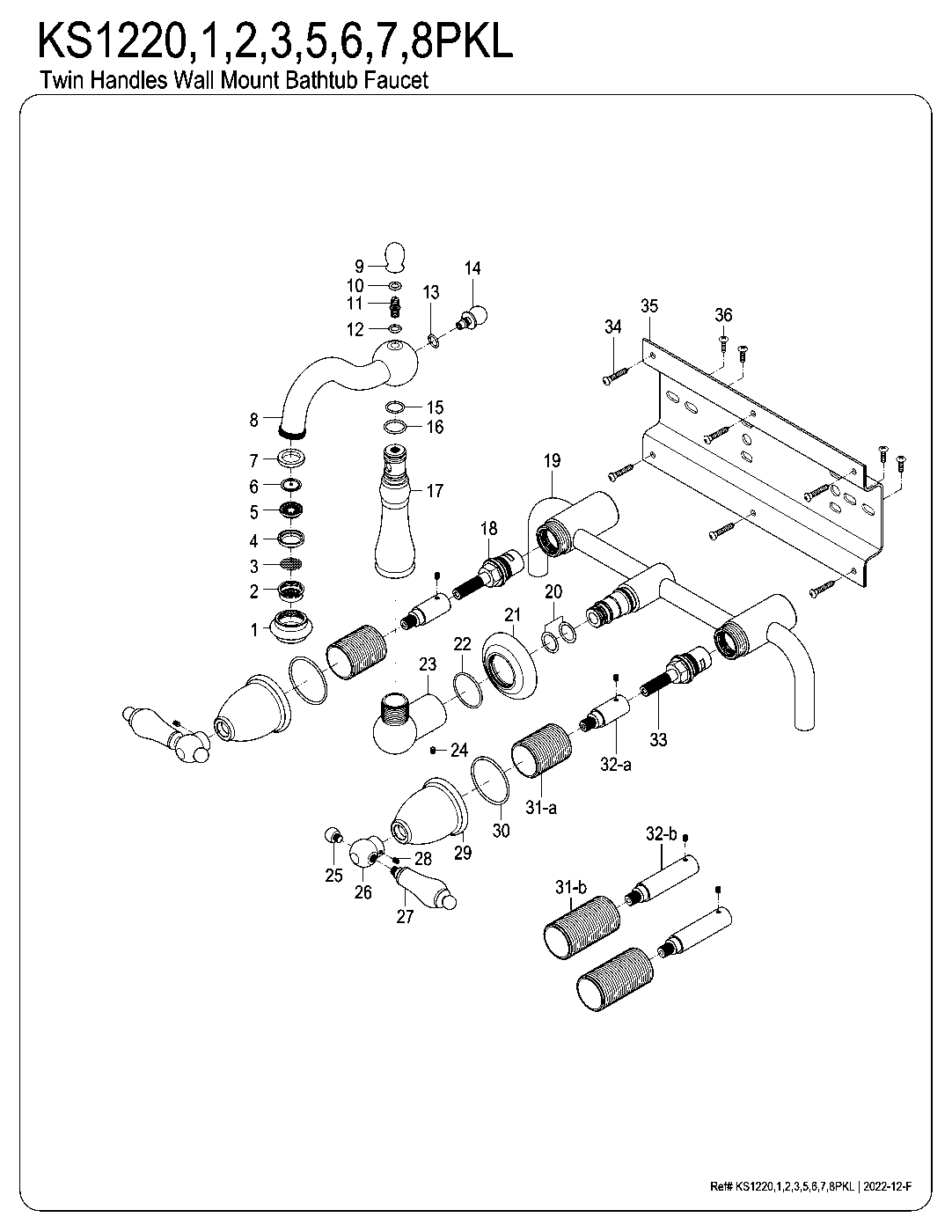 Duchess KS1220PKL exploded parts diagram