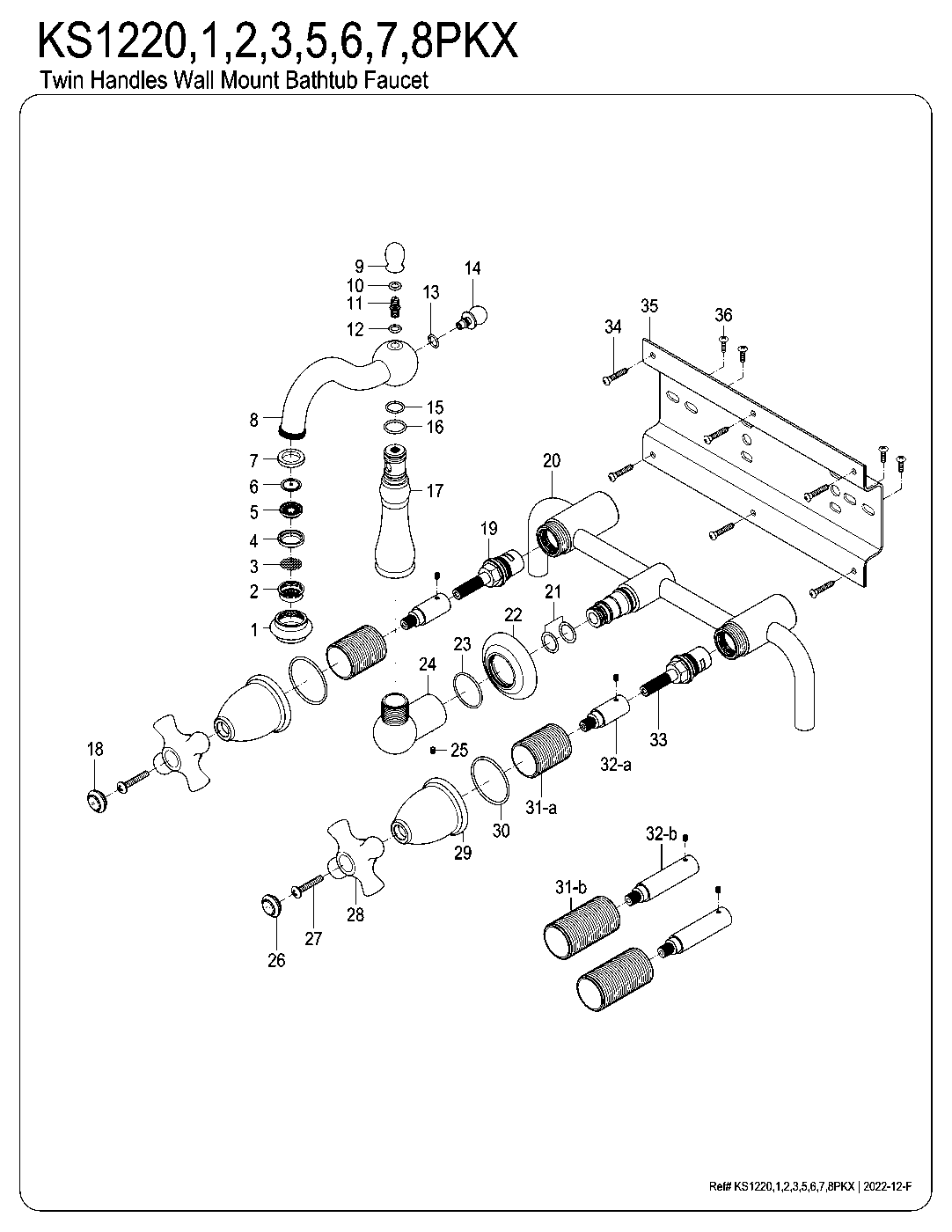 Duchess KS1221PKX exploded parts diagram