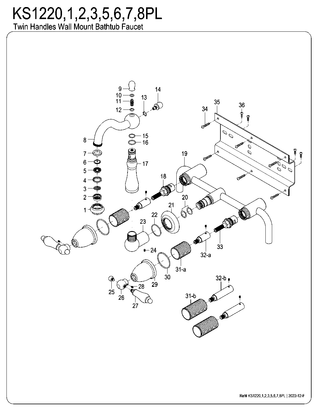 Heritage KS1220PL exploded parts diagram