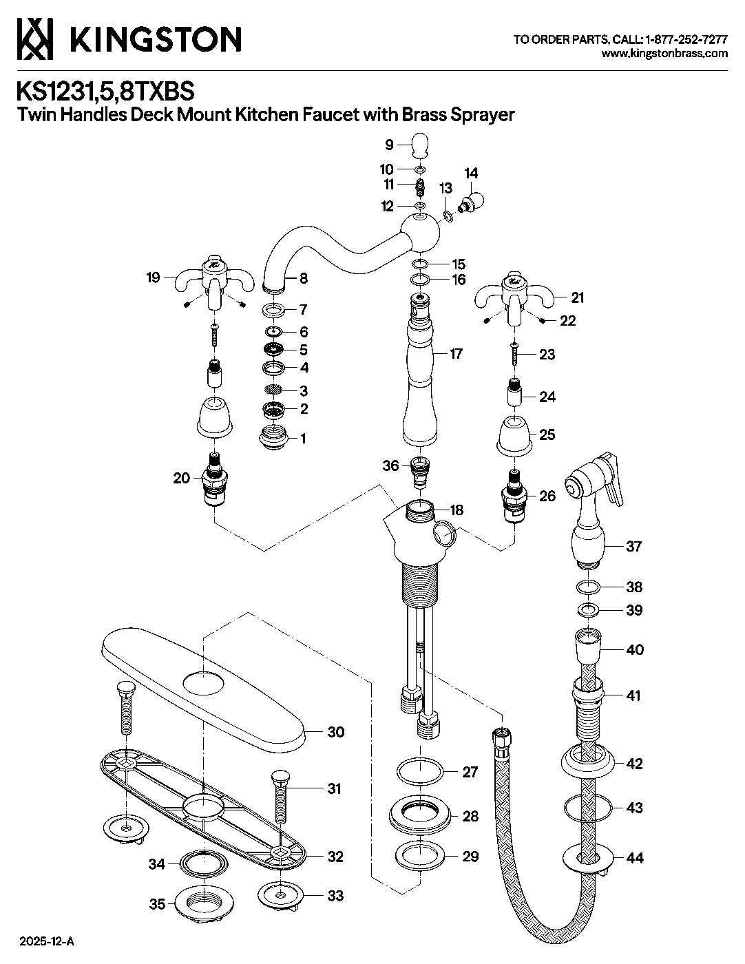 French Country KS1231TXBS exploded parts diagram