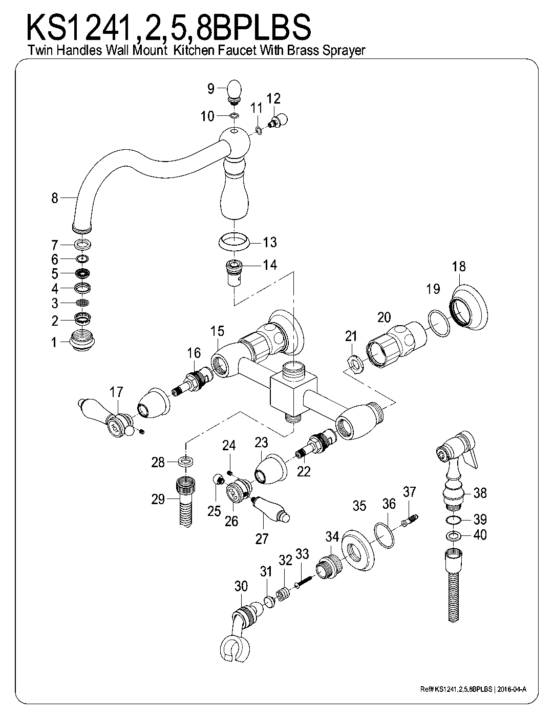 Bel-Air KS1241BPLBS exploded parts diagram
