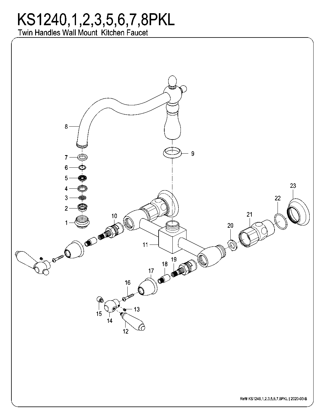Duchess KS1240PKL exploded parts diagram