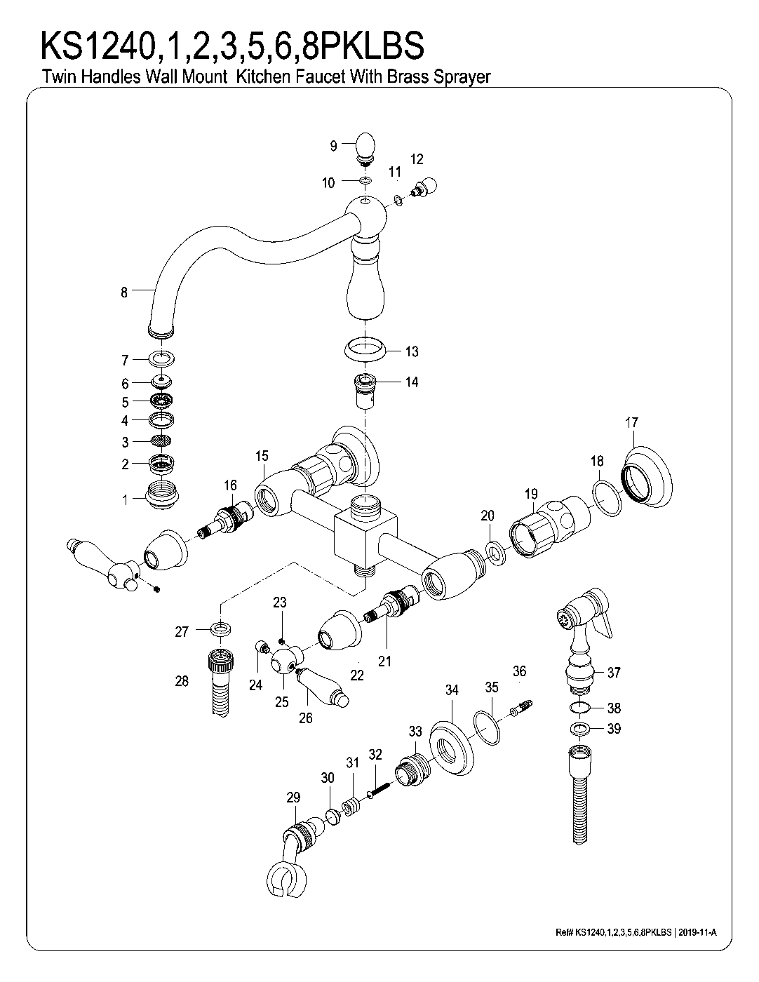 Duchess KS1241PKLBS exploded parts diagram