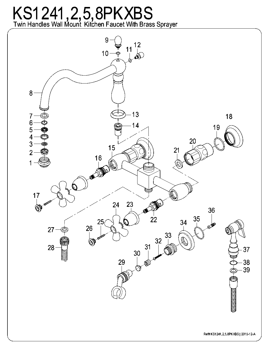 Duchess KS1242PKXBS exploded parts diagram