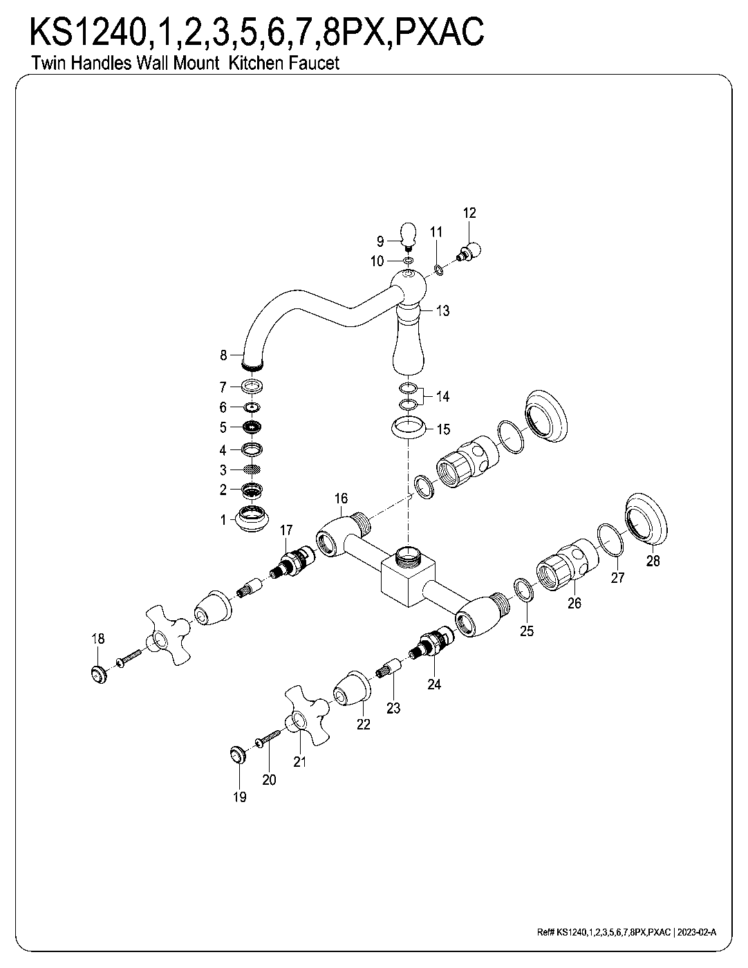 Heritage KS1240PX exploded parts diagram