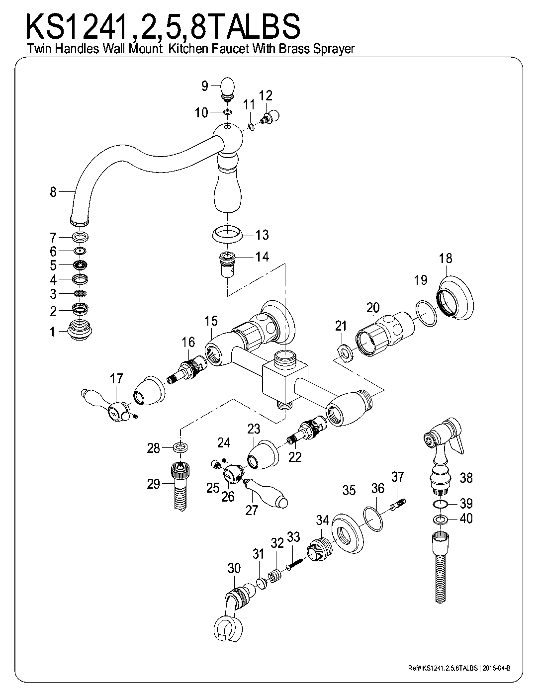 Tudor KS1241TALBS exploded parts diagram