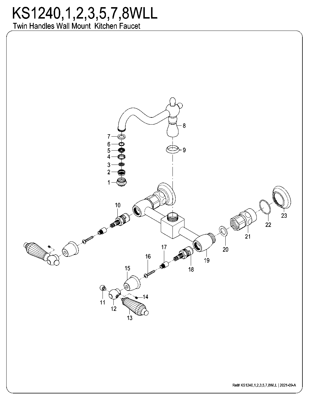 Wilshire KS1243WLL exploded parts diagram
