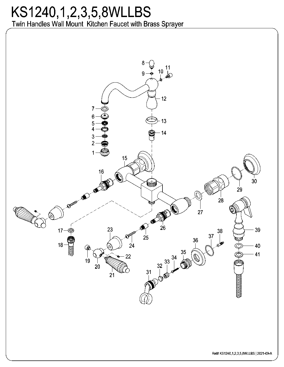 Wilshire KS1243WLLBS exploded parts diagram