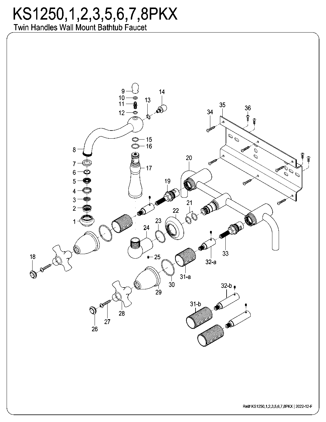 Duchess KS1251PKX exploded parts diagram