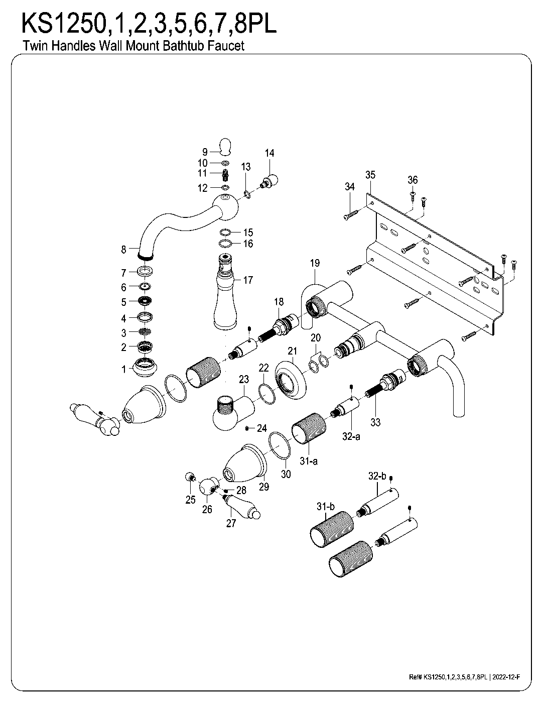 Heritage KS1250PL exploded parts diagram