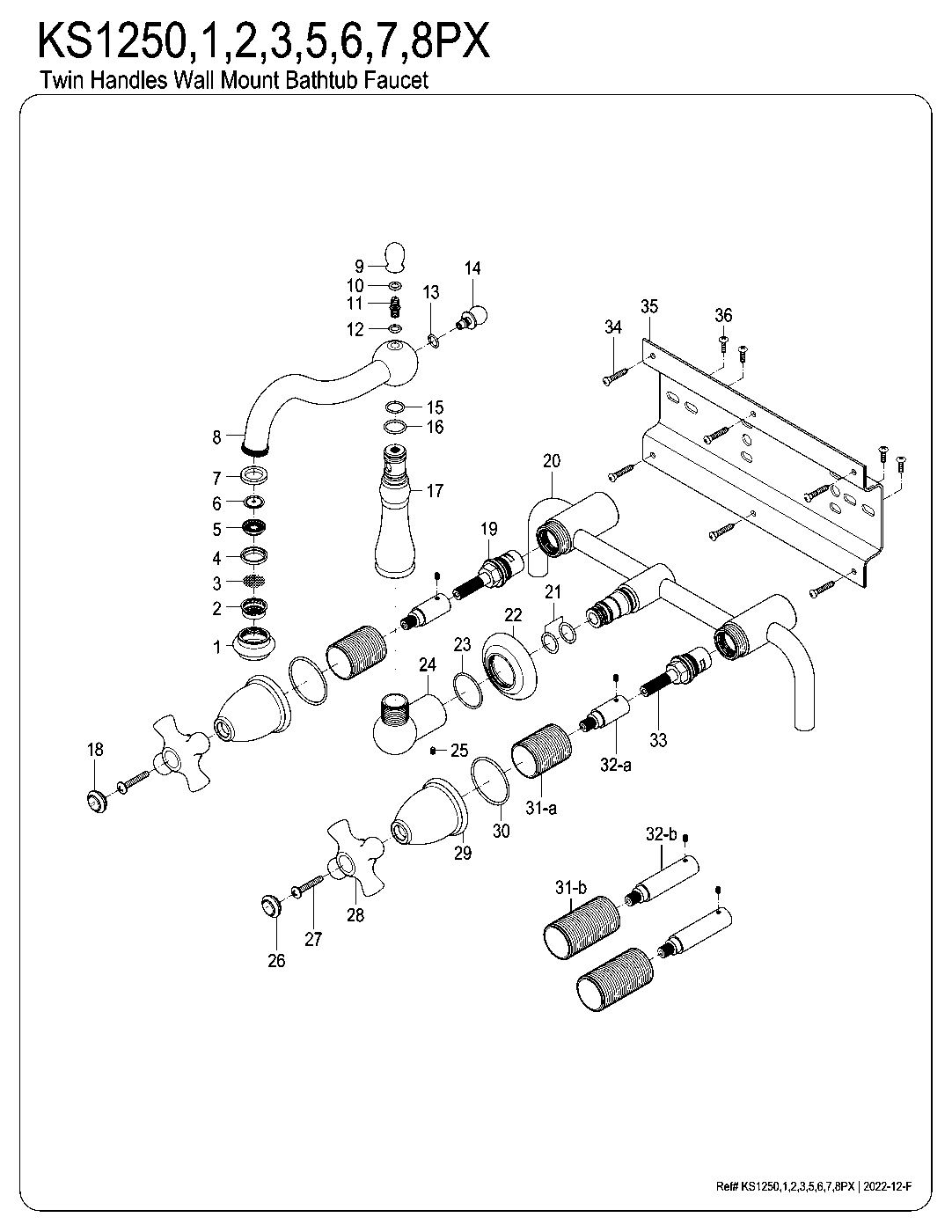 Heritage KS1250PX exploded parts diagram