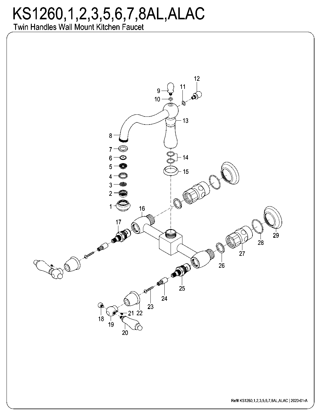 Heritage KS1260AL exploded parts diagram