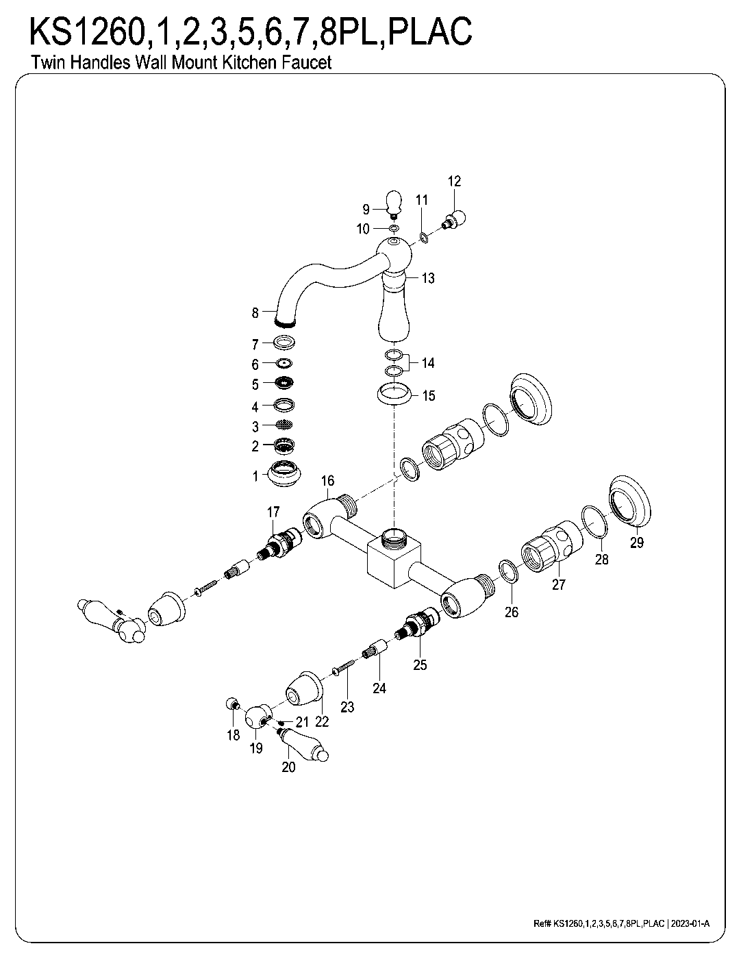 Heritage KS1260PL exploded parts diagram
