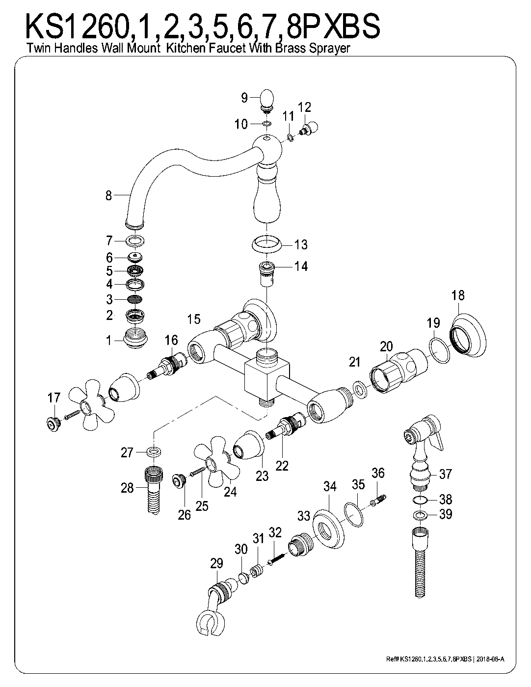 Heritage KS1260PXBS exploded parts diagram
