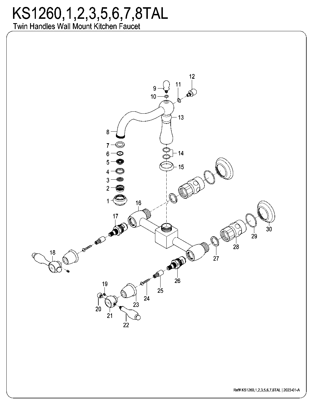 Tudor KS1260TAL exploded parts diagram