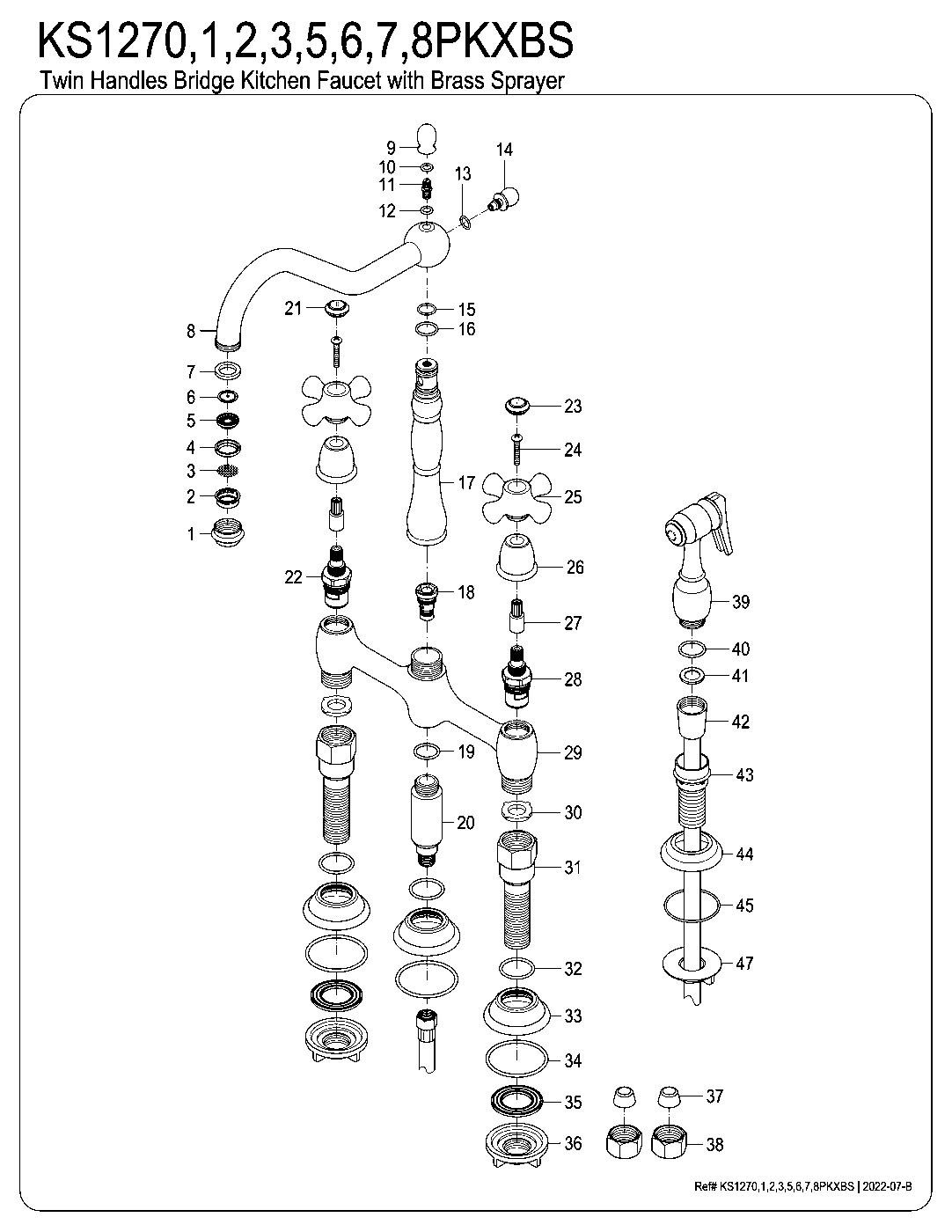 Duchess KS1270PKXBS exploded parts diagram
