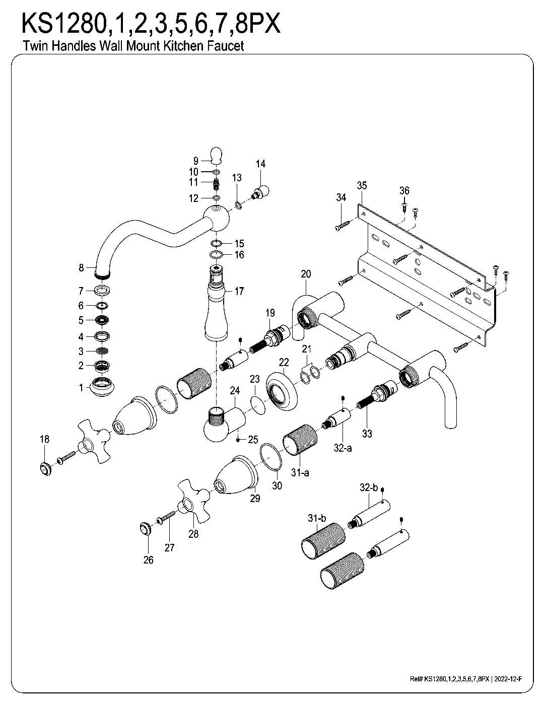 Heritage KS1280PX exploded parts diagram