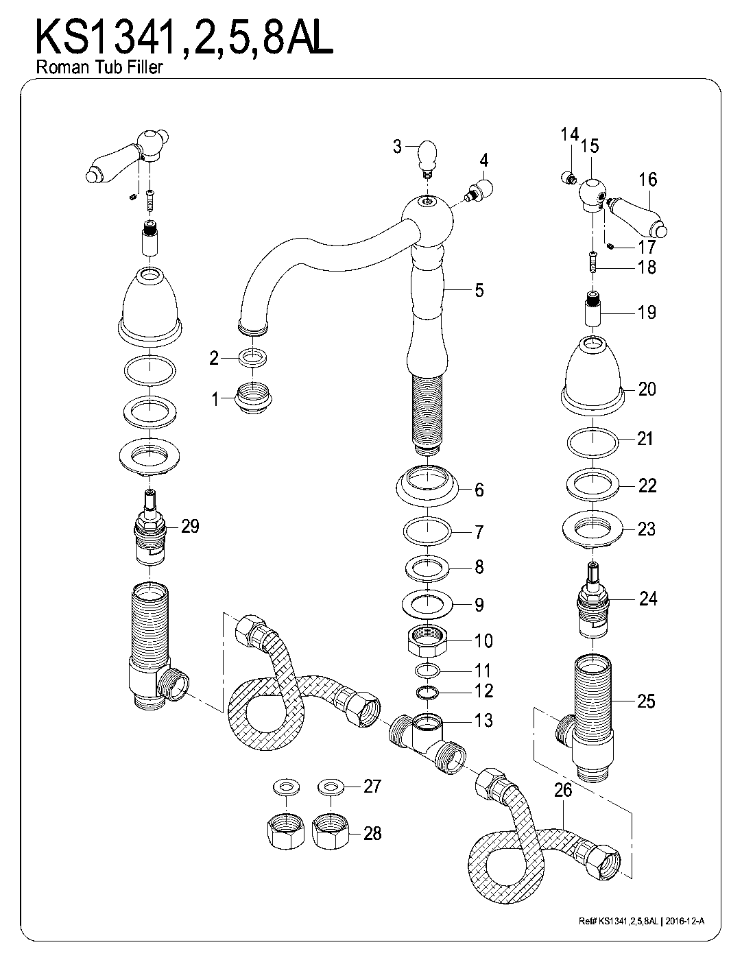 Heritage KS1341AL exploded parts diagram