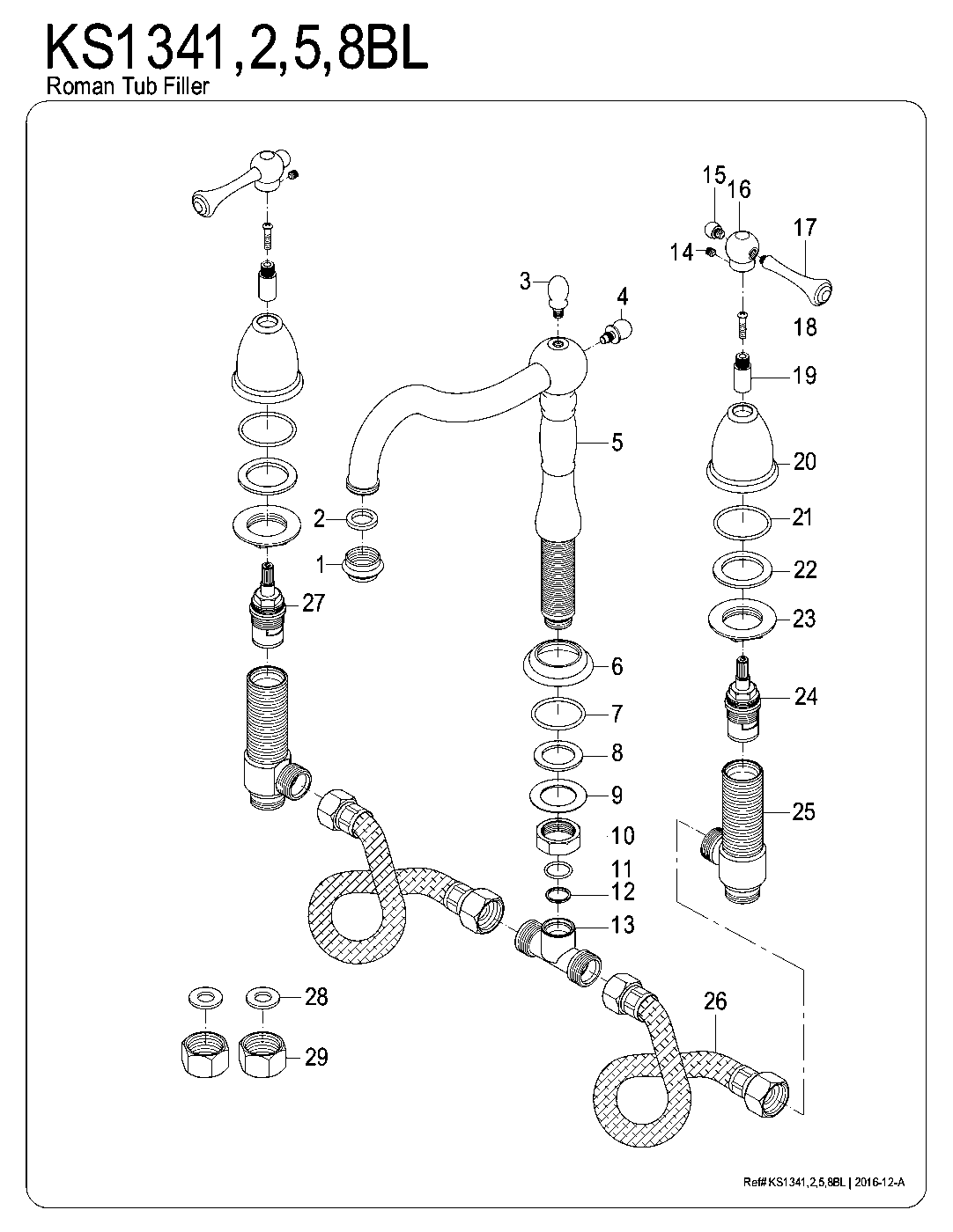 Heritage KS1341BL exploded parts diagram