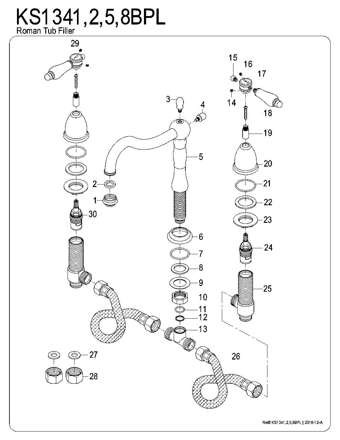 Bel-Air KS1341BPL exploded parts diagram